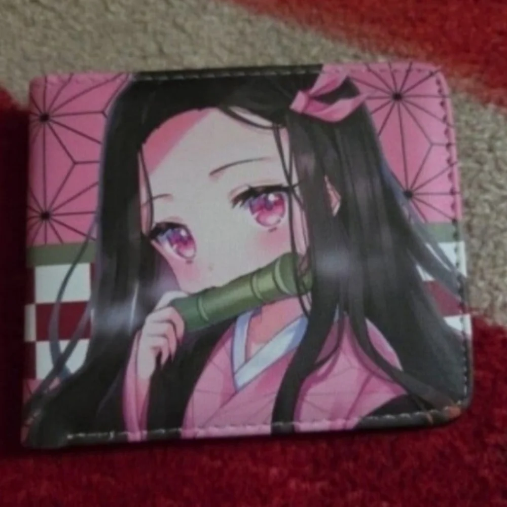 New nezuko demon slayer anime manga leather wallet